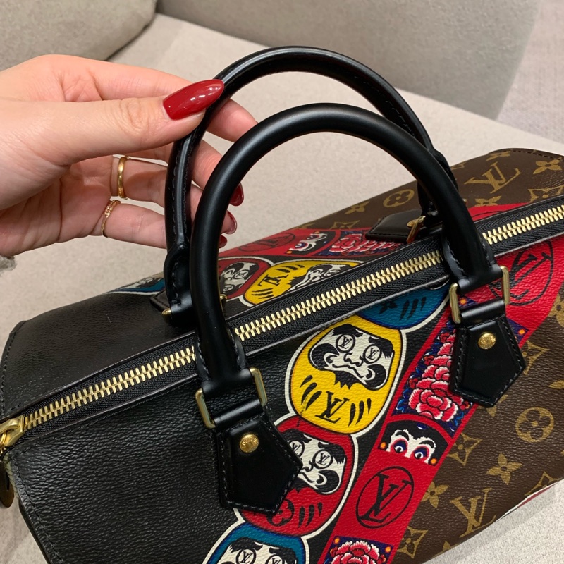 LV山本寬齋老花speedy30限定收藏款手提包-14