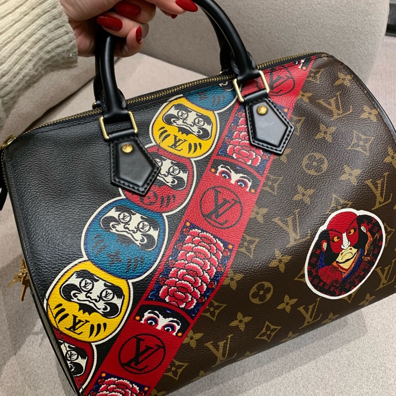LV山本寬齋老花speedy30限定收藏款手提包-15
