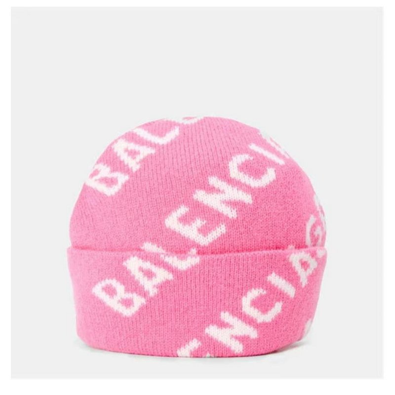💎Han's house精品服飾💎Balenciaga 巴黎世家 滿版 針織 毛 帽 拆內標 可雙面 義大利製 現貨 原價11500-2