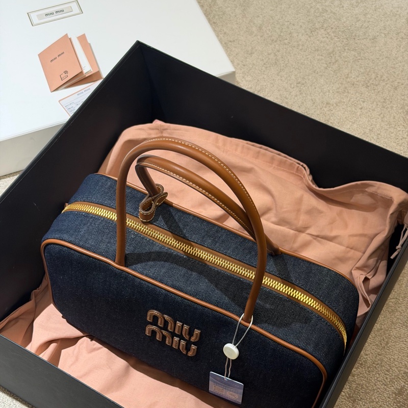 全新全套MIUMIU牛仔beau公文包-1