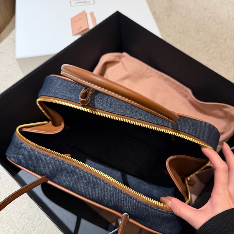 全新全套MIUMIU牛仔beau公文包-3