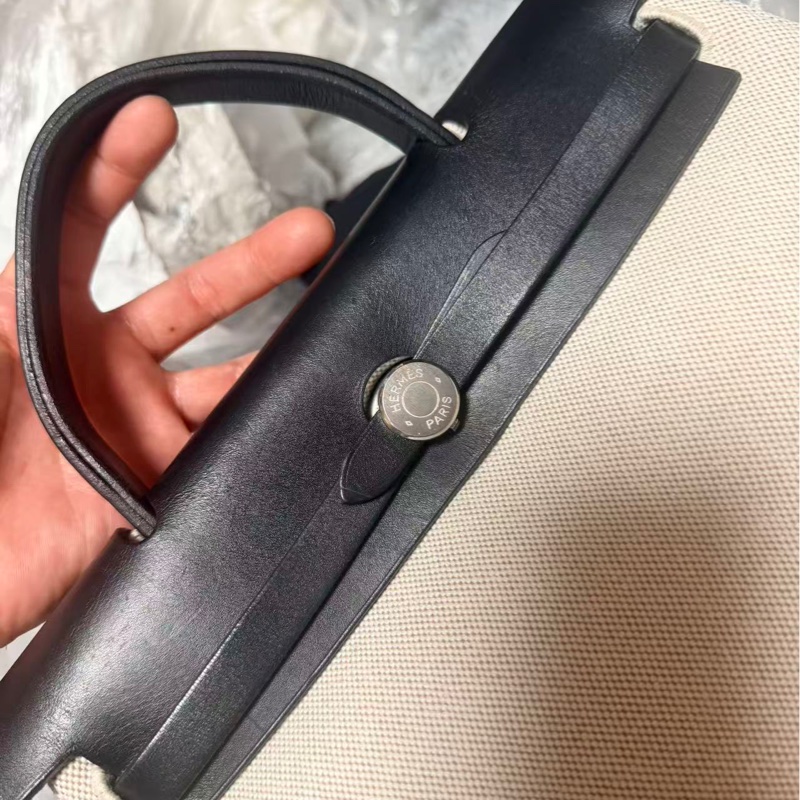 Hermes Herbag 31 黑色皮革 （附黑白替換袋）-9