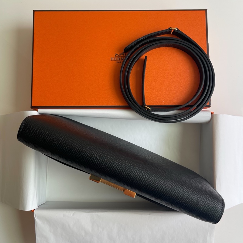 Hermes 愛馬仕 Constance to go Epsom 牛皮H扣長夾/斜背兩用包(黑色/U刻/金釦)-1