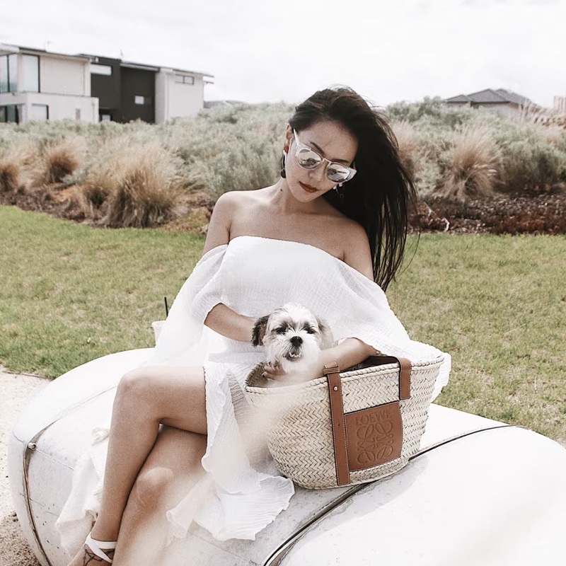 ෆ Loewe草編菜籃子🧺焦糖自然色🍎🥖-1