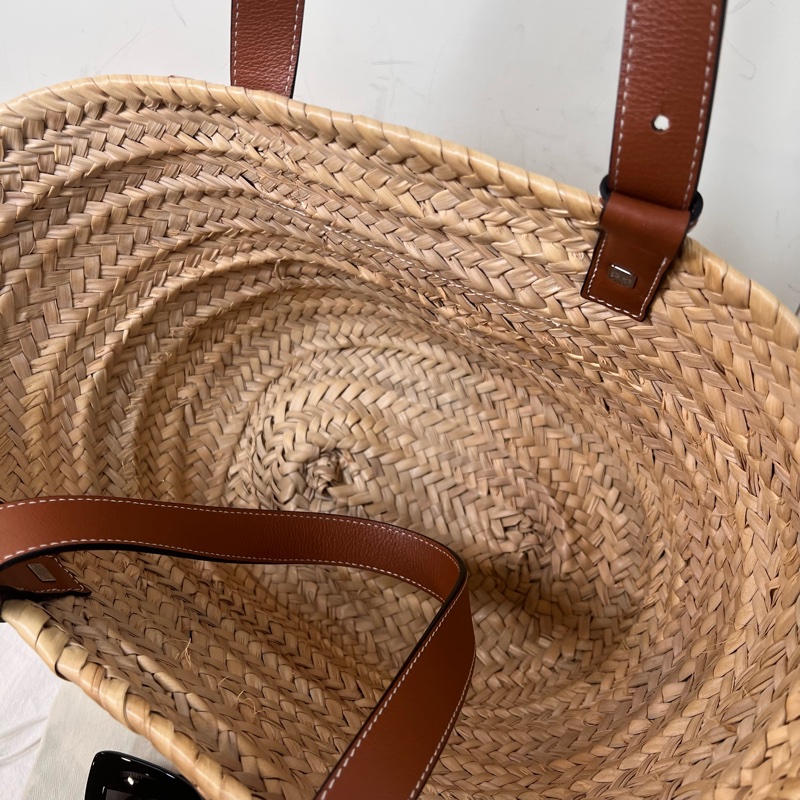 ෆ Loewe草編菜籃子🧺焦糖自然色🍎🥖-8