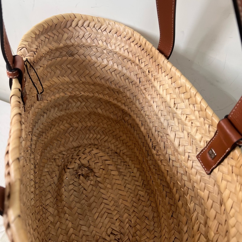 ෆ Loewe草編菜籃子🧺焦糖自然色🍎🥖-11