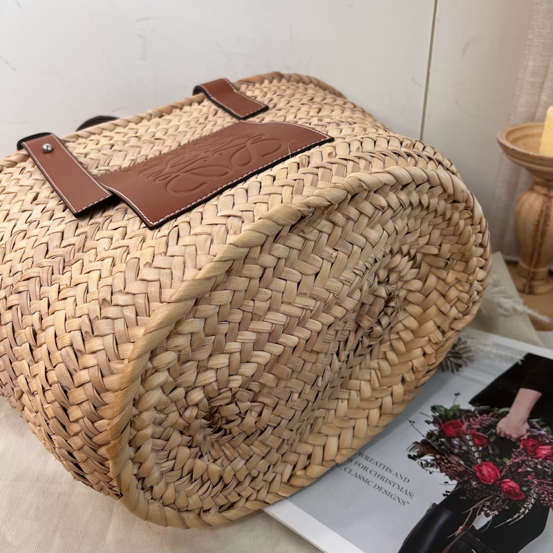 ෆ Loewe草編菜籃子🧺焦糖自然色🍎🥖-18
