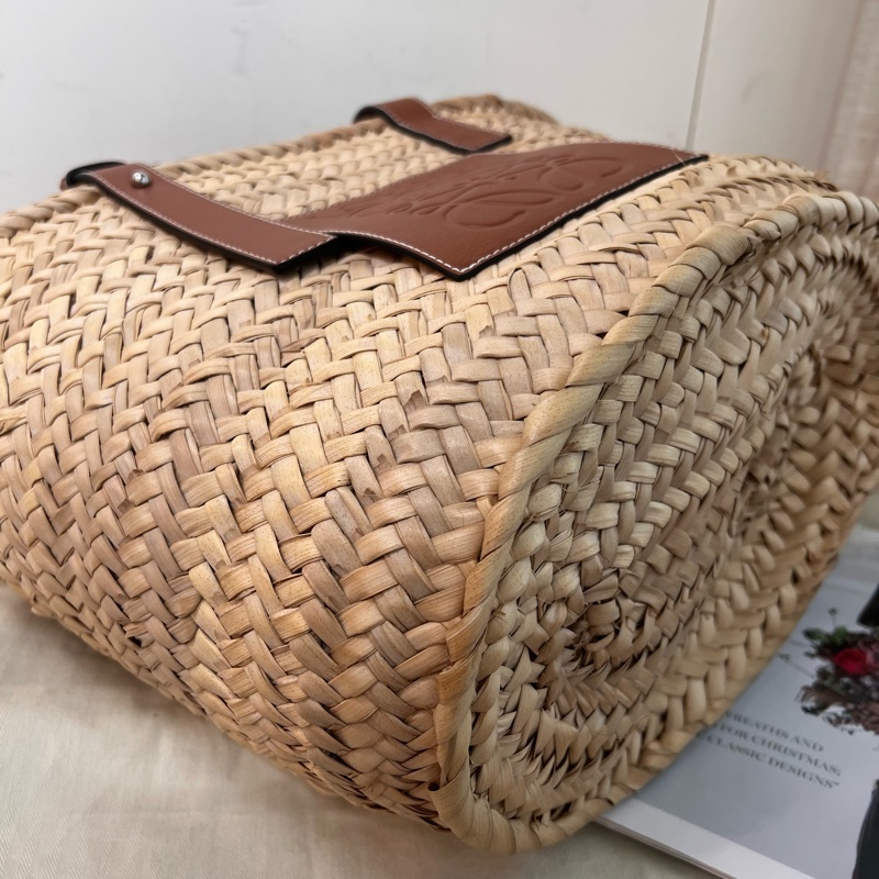 ෆ Loewe草編菜籃子🧺焦糖自然色🍎🥖-19