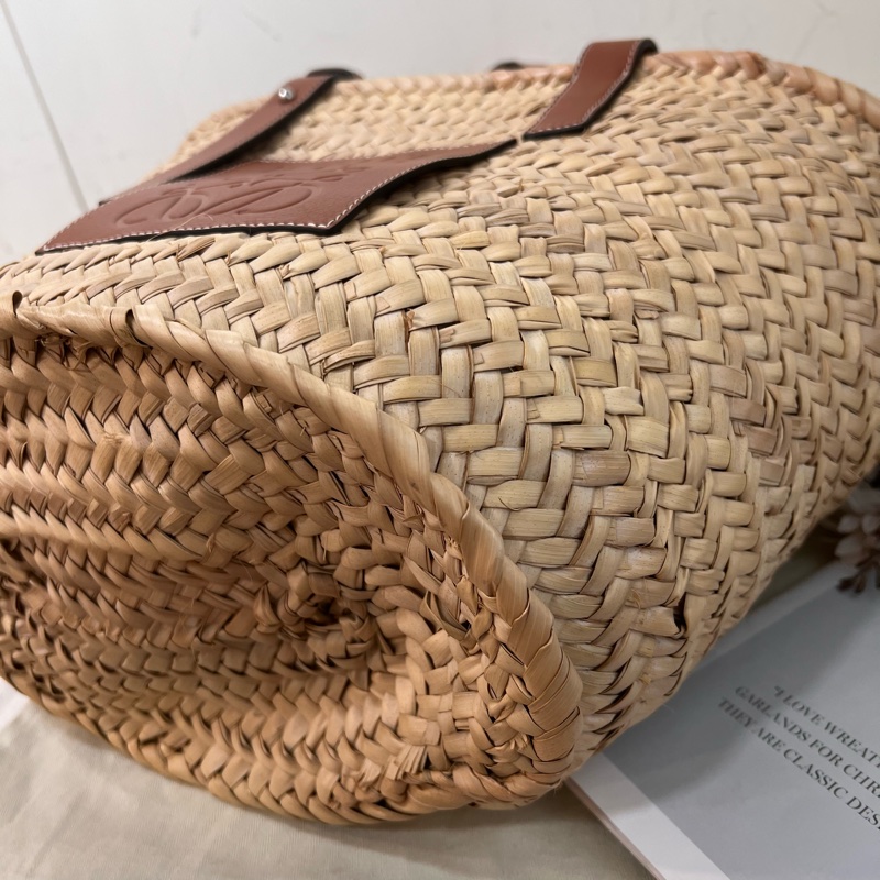 ෆ Loewe草編菜籃子🧺焦糖自然色🍎🥖-20