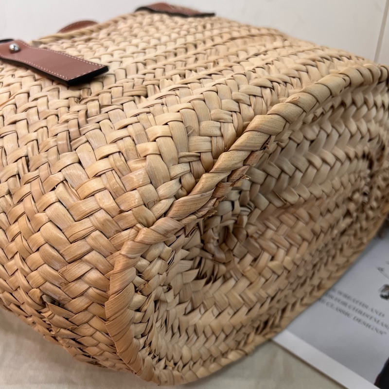ෆ Loewe草編菜籃子🧺焦糖自然色🍎🥖-21