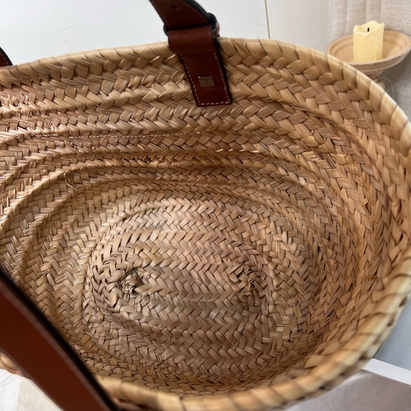 ෆ Loewe草編菜籃子🧺焦糖自然色🍎🥖-23
