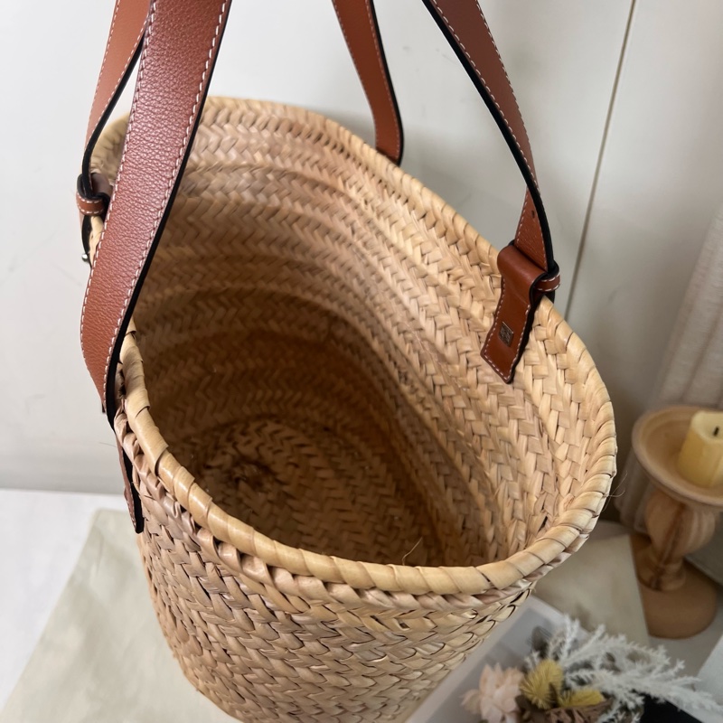 ෆ Loewe草編菜籃子🧺焦糖自然色🍎🥖-24