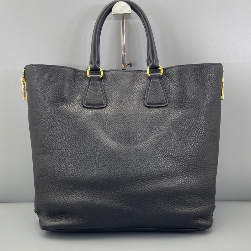 prada普拉達手提托特斜挎包黑色/35*34*14cm/附件：肩帶-1