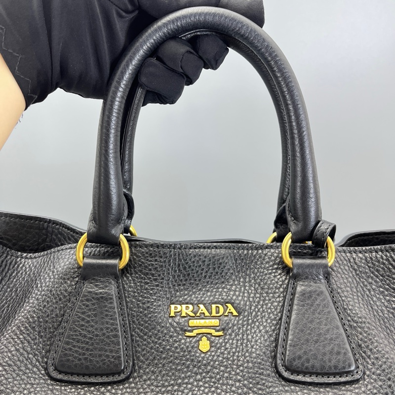 prada普拉達手提托特斜挎包黑色/35*34*14cm/附件：肩帶-4