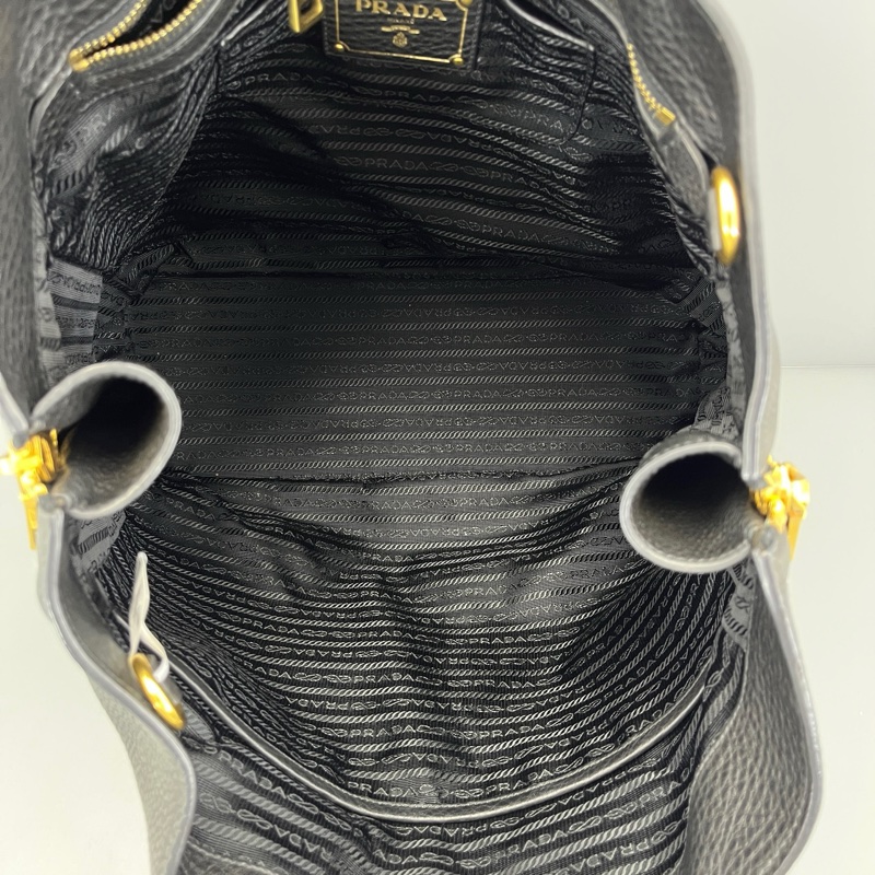 prada普拉達手提托特斜挎包黑色/35*34*14cm/附件：肩帶-7