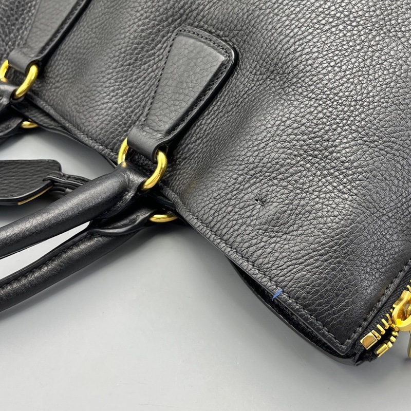 prada普拉達手提托特斜挎包黑色/35*34*14cm/附件：肩帶-9