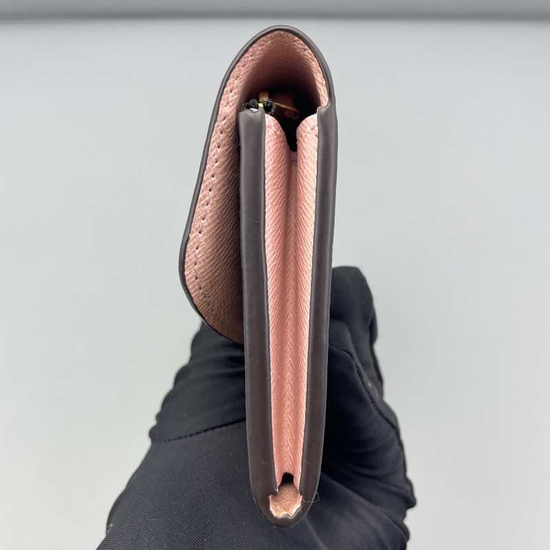 LouisVuitton路易威登長款豆豆錢包老花粉豆/19*9*2cm 18年-2