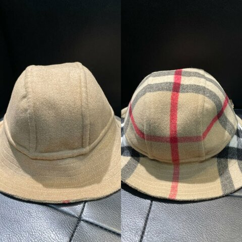 💎Han's house精品服飾💎BURBERRY TB 格紋 漁夫 帽子 100% 羊毛 雙面用 男女可帶  原價16500 M號