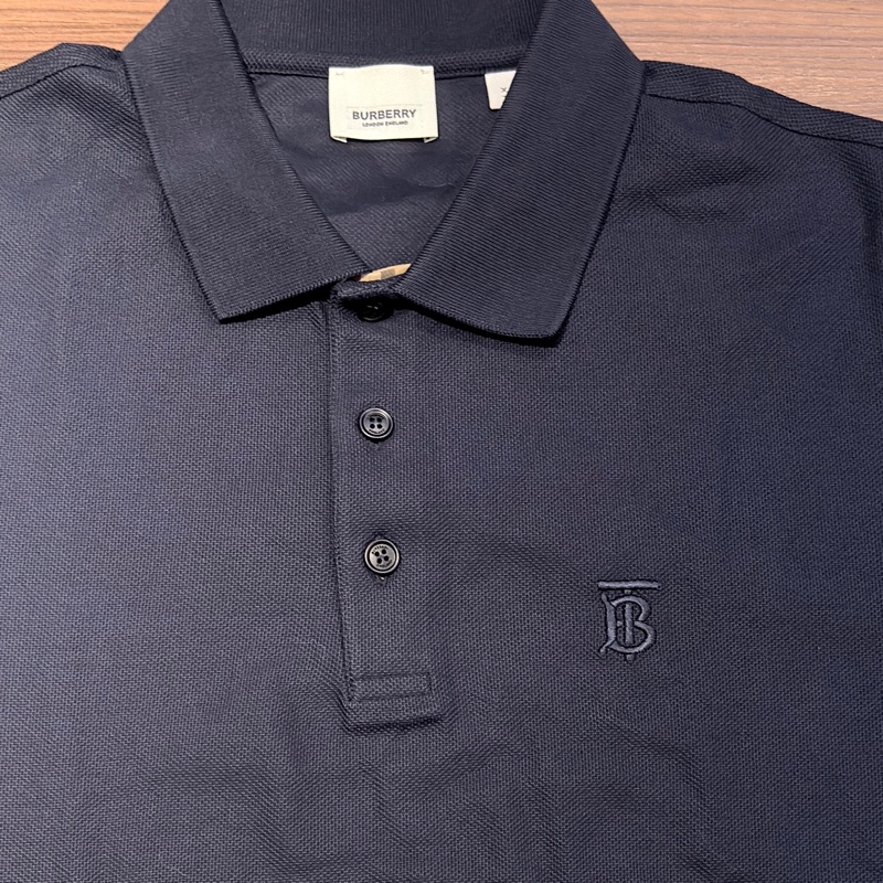 深藍近黑BURBERRY男款短袖POAL衫-1