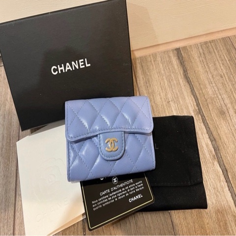 寶寶藍 CHANEL 香奈兒CF 零錢包 單層