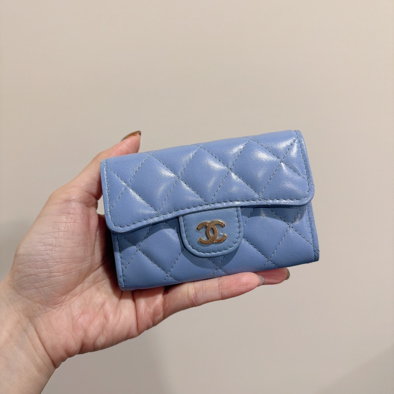 寶寶藍 CHANEL 香奈兒CF 零錢包 單層-3