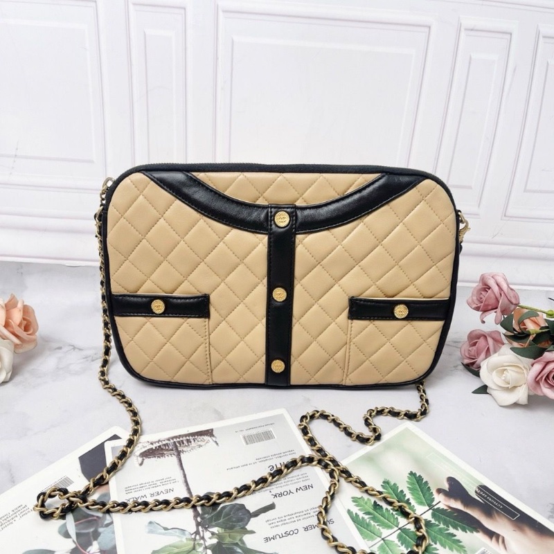 Chanel 拼色衣服包肩背包腋下包29X19X2 9新 配件塵袋-2