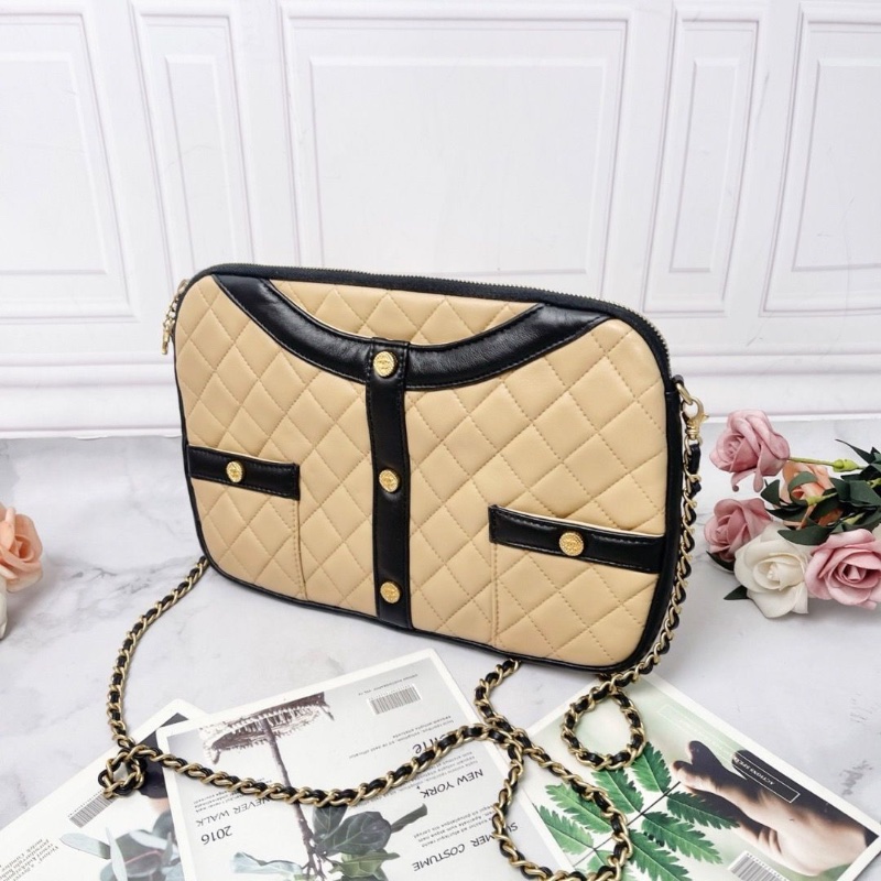 Chanel 拼色衣服包肩背包腋下包29X19X2 9新 配件塵袋-7