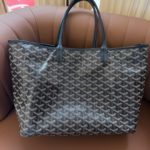 Goyard戈雅 購物袋托特包中號子母包 23年百搭黑色，內里有一點點筆跡