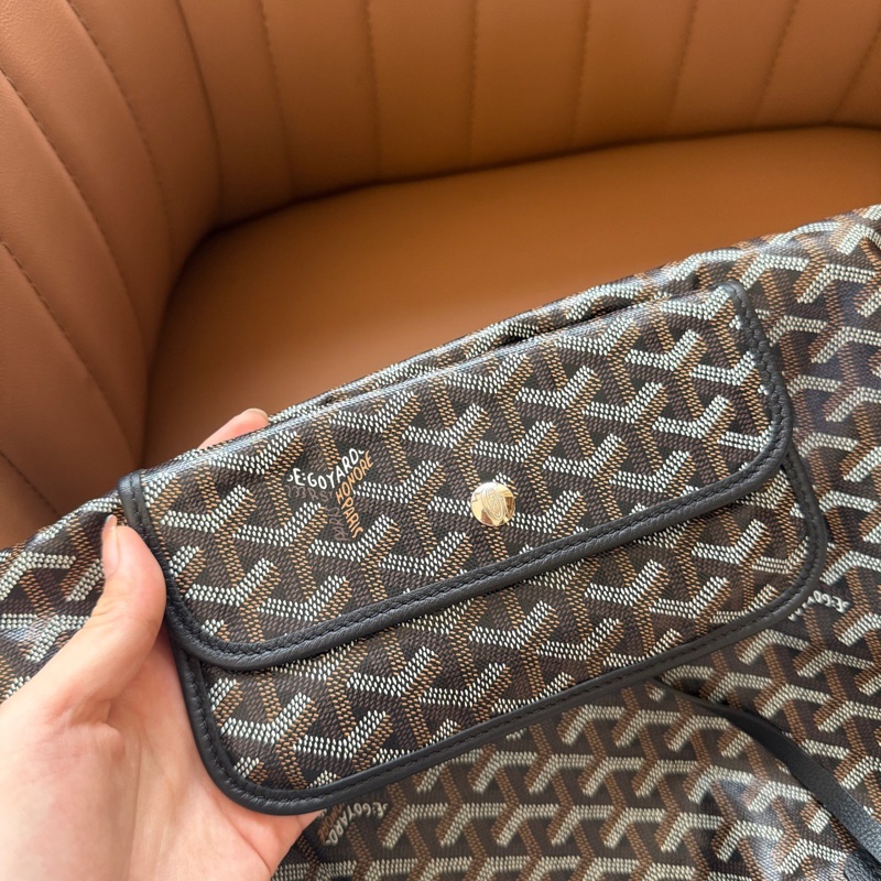 Goyard戈雅 購物袋托特包中號子母包 23年百搭黑色，內里有一點點筆跡-2