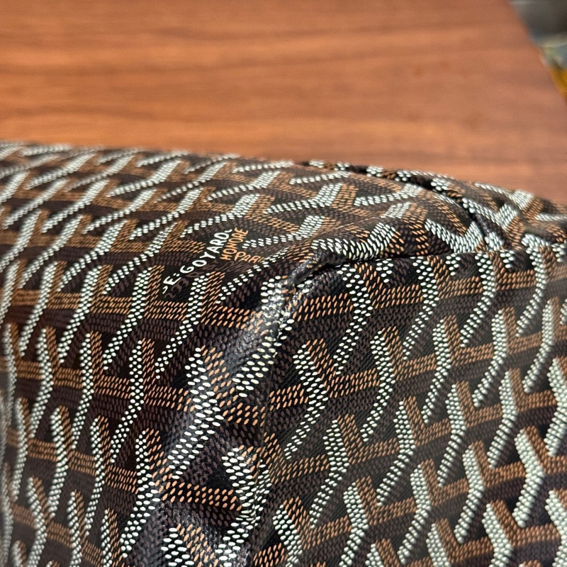 Goyard戈雅 購物袋托特包中號子母包 23年百搭黑色，內里有一點點筆跡-5