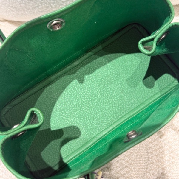 🌈Hermes💚Garden party 30💚竹子綠色帆布拼皮銀扣🌈99新🌟gardenparty30🌟gardenparty🌟花園包🌟愛馬仕🌟-1