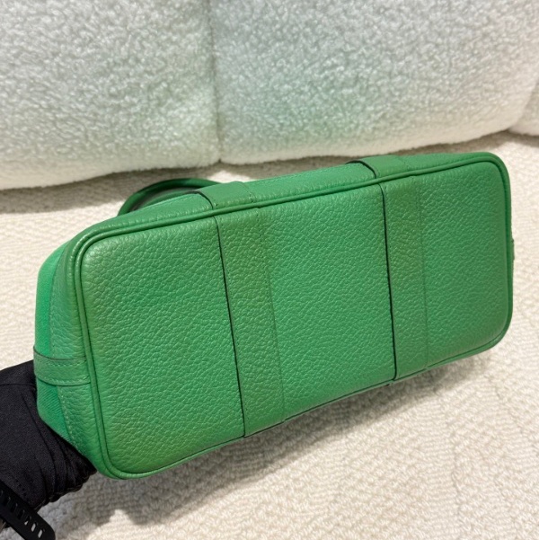 🌈Hermes💚Garden party 30💚竹子綠色帆布拼皮銀扣🌈99新🌟gardenparty30🌟gardenparty🌟花園包🌟愛馬仕🌟-3