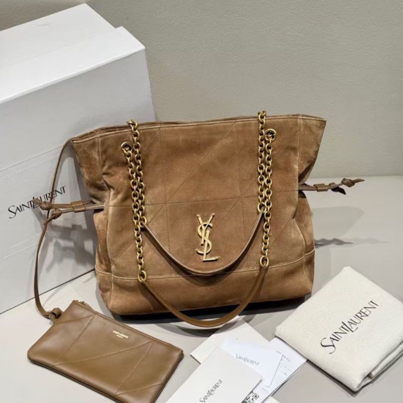 YSL Jamie 棕色 麂皮 福袋 托特包 黃金小號3030*8*28.5cm  9新 配件子袋 購證 塵袋 盒子-1