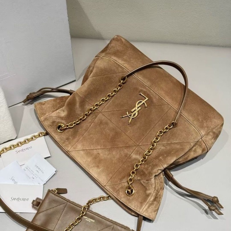 YSL Jamie 棕色 麂皮 福袋 托特包 黃金小號3030*8*28.5cm  9新 配件子袋 購證 塵袋 盒子-2