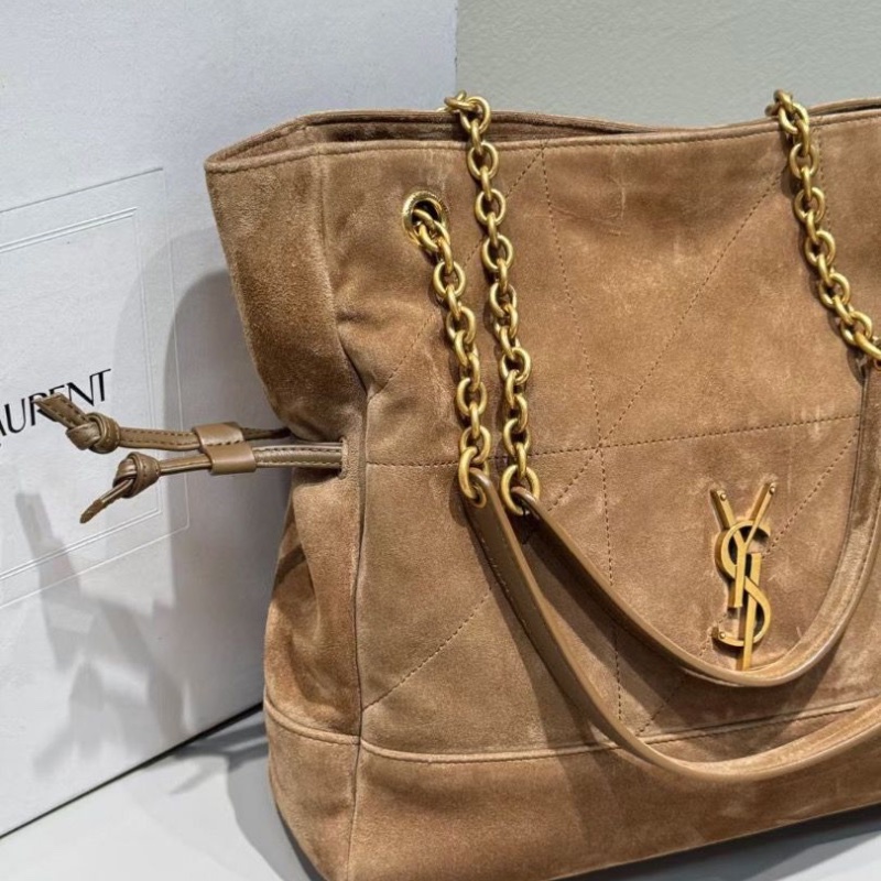 YSL Jamie 棕色 麂皮 福袋 托特包 黃金小號3030*8*28.5cm  9新 配件子袋 購證 塵袋 盒子-4