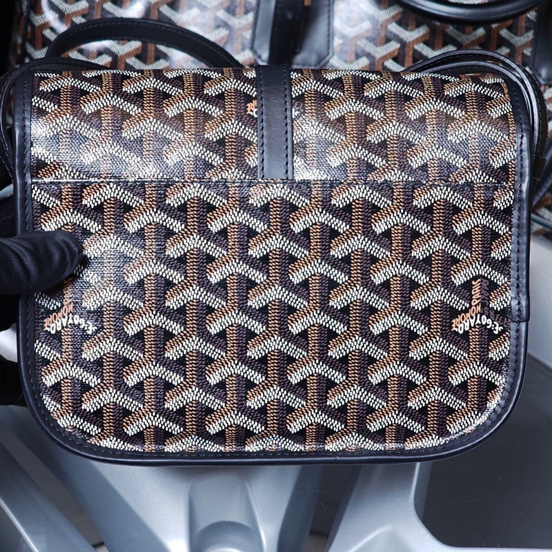 GOYARD戈雅 Belvédère黑色Y字老花郵差包 21年編碼 🈚附件-1