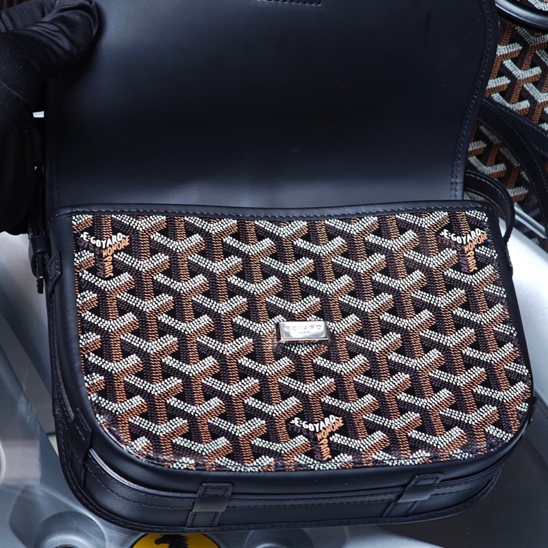 GOYARD戈雅 Belvédère黑色Y字老花郵差包 21年編碼 🈚附件-5