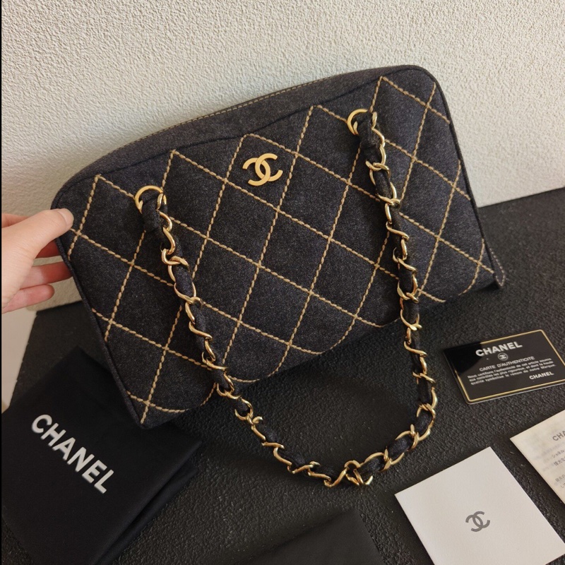 【今年大熱復古款‼️最網獨有】Chanel毛呢外縫線 鏈條 單肩包｜手提包-0