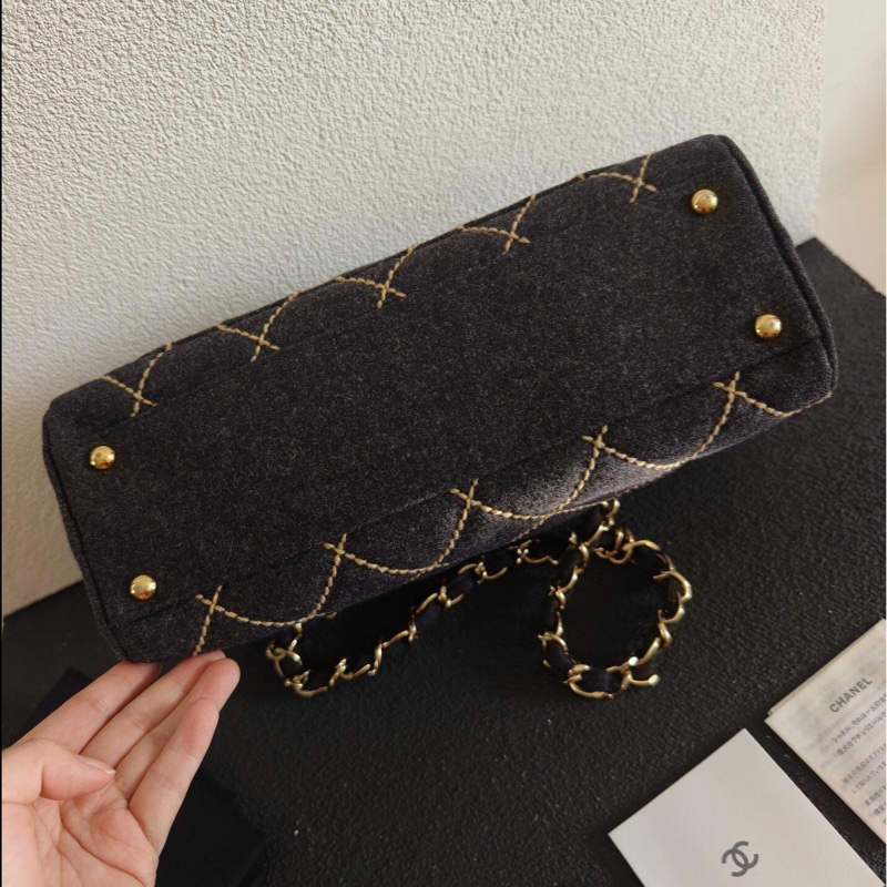 【今年大熱復古款‼️最網獨有】Chanel毛呢外縫線 鏈條 單肩包｜手提包-7