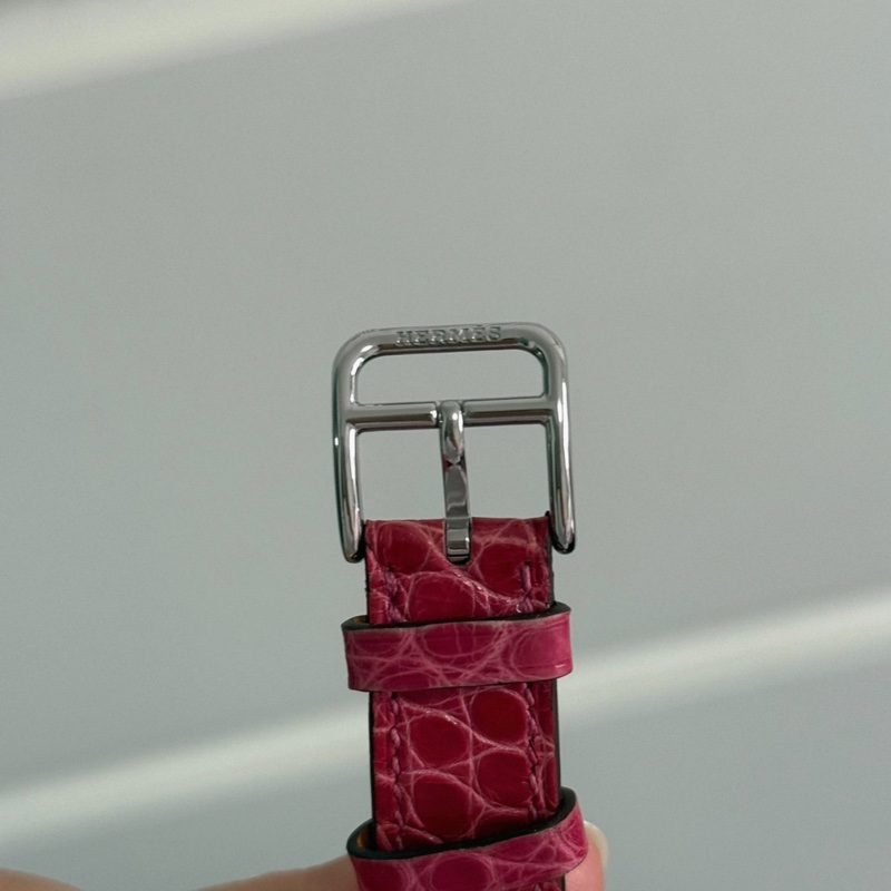 【超低價擁有鱷魚皮‼️富貴逼人✨富婆必備😆】HERMES 愛馬仕 HH1.235 w 047211ww 00 鑽石手錶 原鑲鑽 石英腕表 鰐魚皮錶帶-7