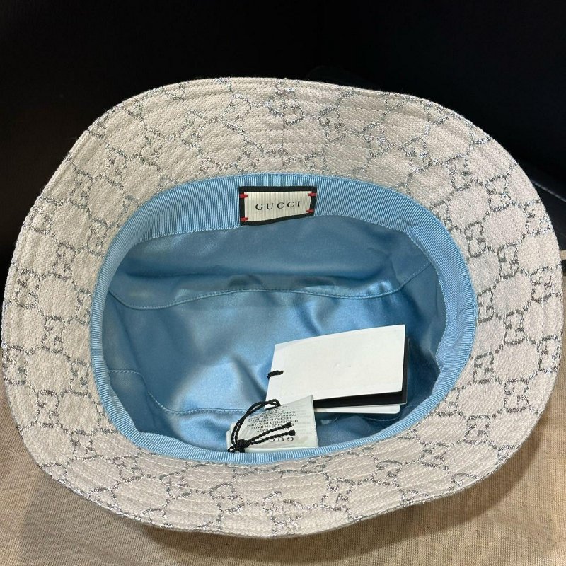 💎Han's house精品服飾💎GUCCI 滿版 刺繡 反光銀線 老花 漁夫帽 帽子-3