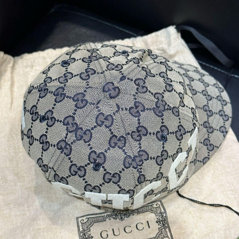 💎Han's house精品服飾💎GUCCI 滿版 老花 帽子 751400 義大利製 男女共穿 現貨 原價15000-1