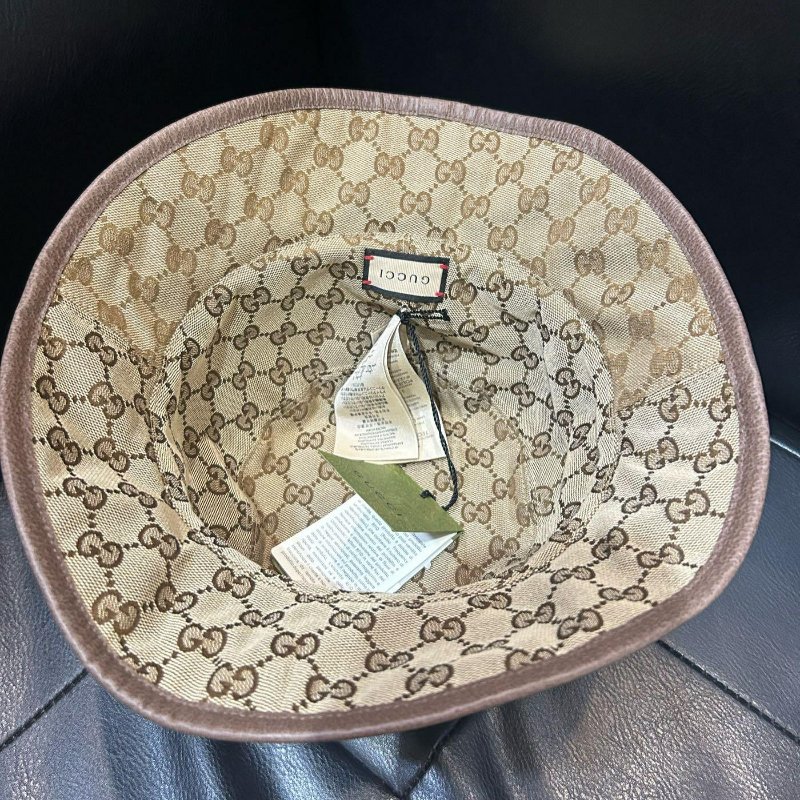 💎Han's house精品服飾💎GUCCI 滿版 老花 漁夫帽 帽子 雙面帶 義大利製-4