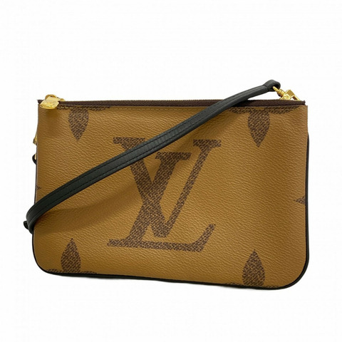 路易威登 Monogram Giant Reverse Pochette 雙拉鍊單肩包 M69203 棕色 女士 P2648095