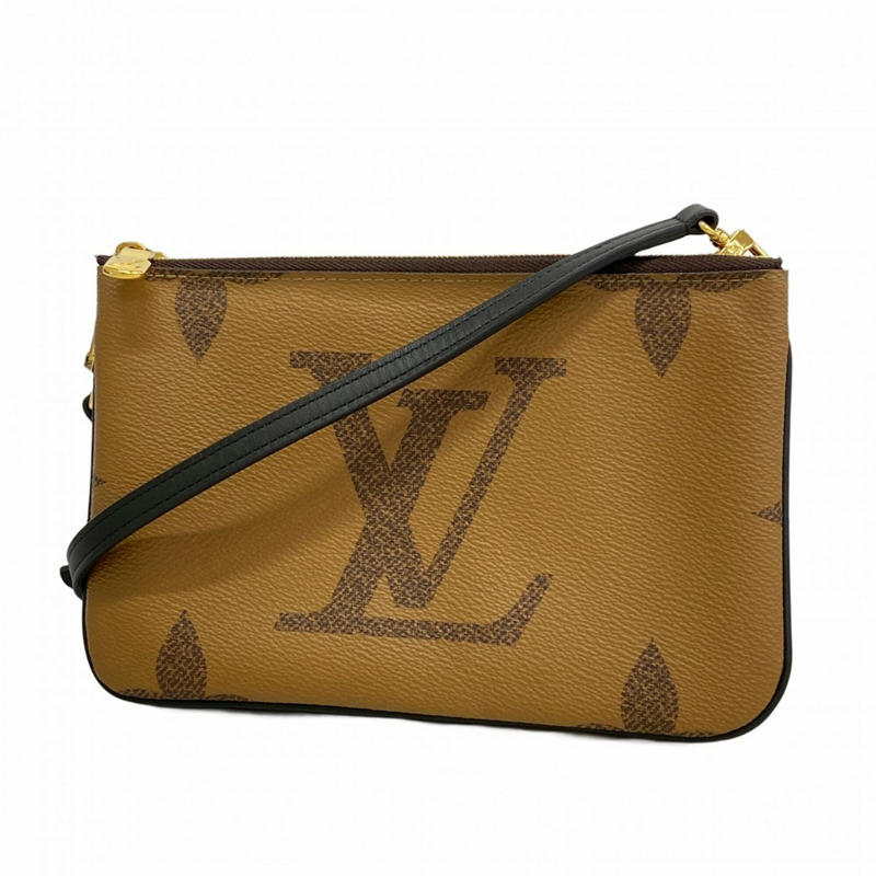 路易威登 Monogram Giant Reverse Pochette 雙拉鍊單肩包 M69203 棕色 女士 P2648095-0