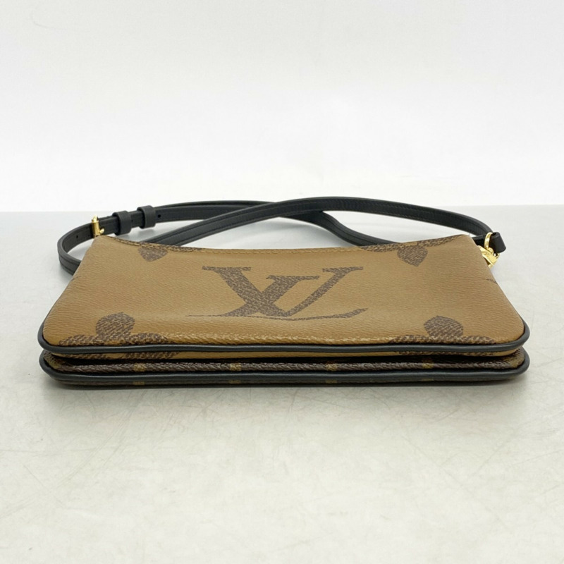 路易威登 Monogram Giant Reverse Pochette 雙拉鍊單肩包 M69203 棕色 女士 P2648095-2