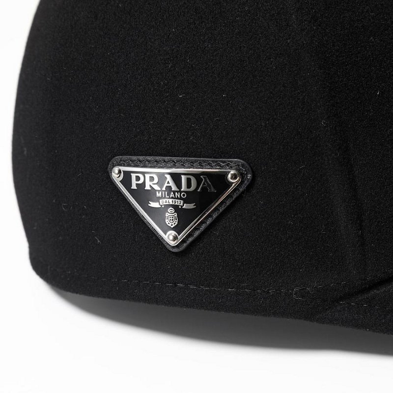 💎Han's house精品服飾💎PRADA LOGO 羊毛 帽子 現貨 原價22500-6