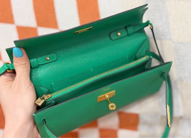 請先確認有貨再拍🩷 98新 愛馬仕 Hermes Kelly to go 6W薄荷綠 金扣 山羊皮 U刻-2
