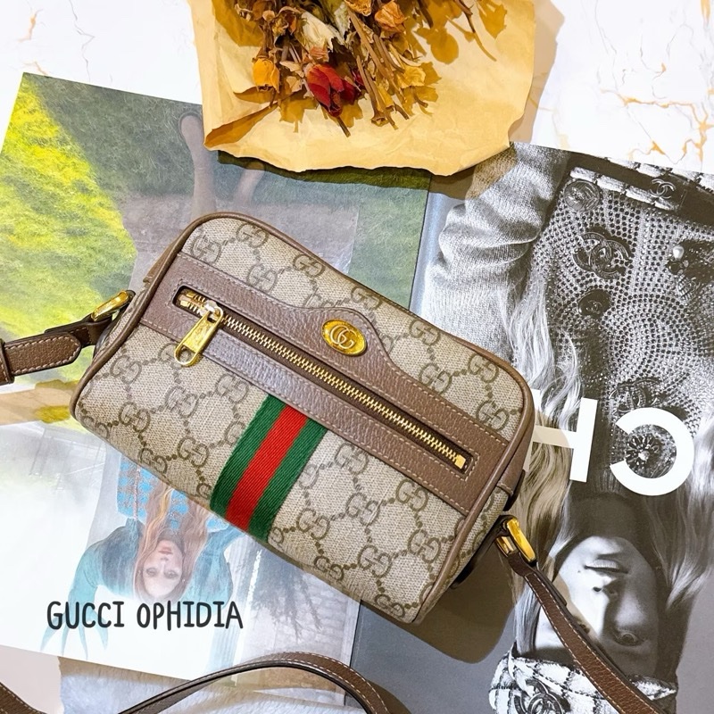 Gucci 復古老花Ophidia mini相機包-5