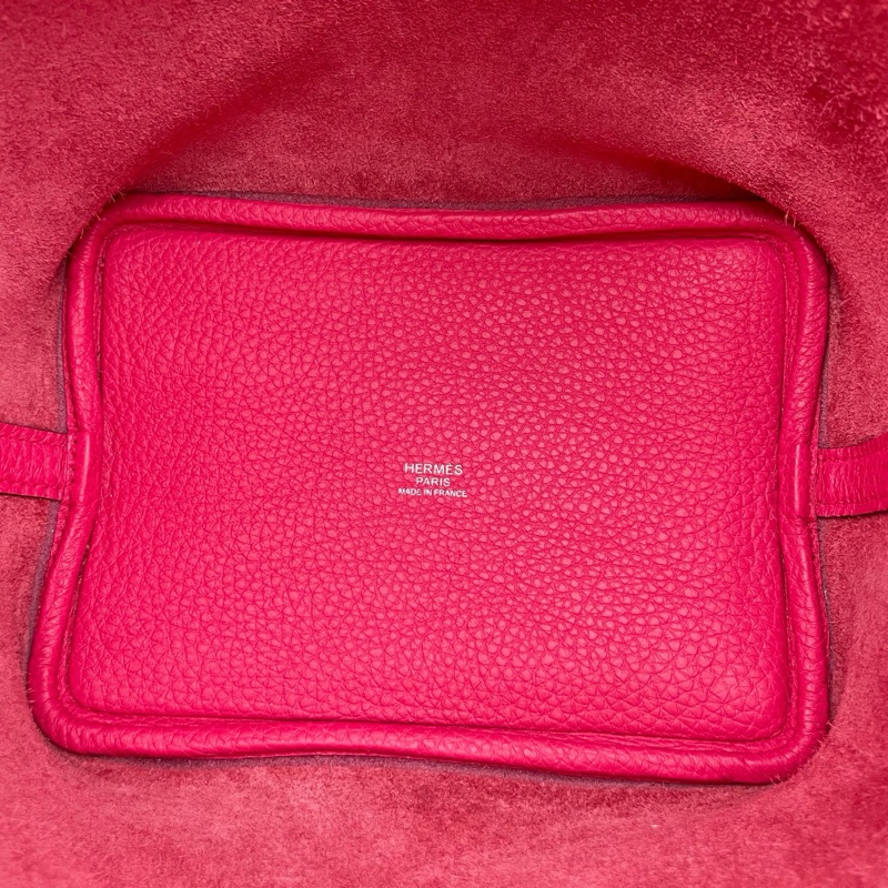 99新 Hermes愛馬仕 菜籃子Picotin Lock 18銀扣 唇膏粉 tc皮-3